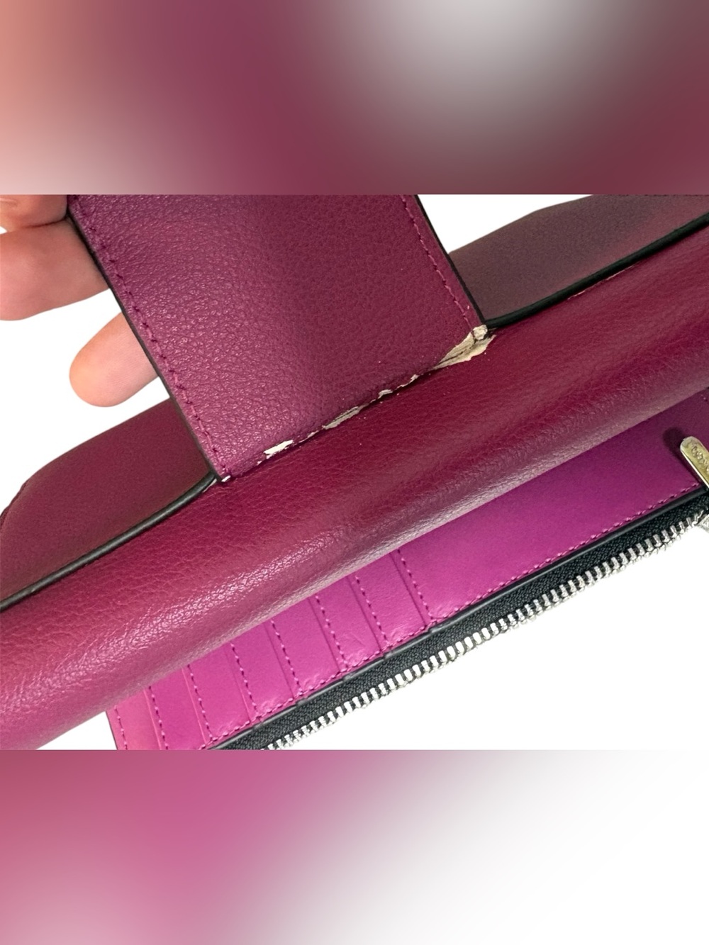 Calvin Klein Lock Large Trifold Wallet in magenta/fuchsia pink - Picture 10 of 11